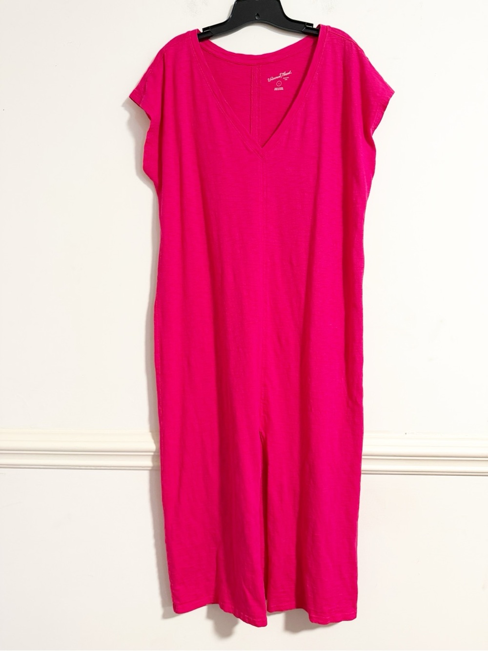 Universal Thread Hot Pink V-Neck Cap Sleeve Midi Dress Size Large